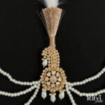 Lovepreet Gold Finished Pearl AD Kalgi for Sikh - Image 2