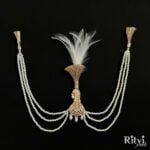 Ritvi Harjeet Gold Finished Pearl AD Kalgi