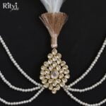 Harveen Gold Finished Pearl Kundan Kalgi - Image 2