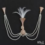 Ritvi Gold Finished Pearl AD Kalgi for Sikh