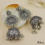 Chaitali Oxidised Jhumka Earring - Image 2
