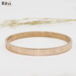 Elegant Roman Initials Rose Gold Bracelet For Women - Image 3