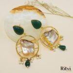 Fluid Stone Green Earrings