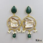 Fluid Stone Green Earrings - Image 2