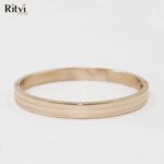 Matte and Glossy Rose Gold Two Lined Bracelet For Kids - Image 2