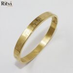 Om Dotted-Pattern Gold Men Bracelet