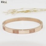 Om Rose Gold Band Bracelet For Women - Image 3
