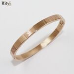 Om Rose Gold Band Bracelet For Women