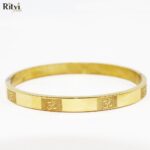 Om Women Gold Band Bracelet - Image 3
