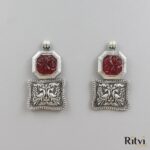 Oxidised Red Earrings - Image 3