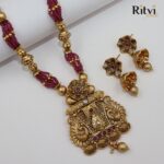 Ritvi Amanath Ruby Gold Plating Necklace Set - Image 2