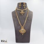 Ritvi Bhavini Gold Plated long & Short Necklace Set Combo