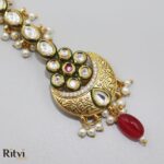 Ritvi Charvi Kundan Maang Tikka (Ruby) - Image 2