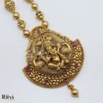 Ritvi Ganesh Temple Long Necklace Set - Image 3
