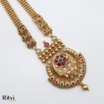 Ritvi Girisha Gold Long Necklace Set - Image 4