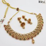 Ritvi Jeeya Rajwada Gold Necklace Set - Image 2