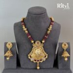 Ritvi Kareena Ruby Gold Plating Necklace Set