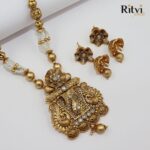 Ritvi Maahi White Pearl Gold Plating Necklace Set - Image 2