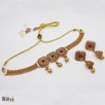 Ritvi Malti Rajwada Gold Choker Set - Image 2