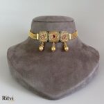Ritvi Malti Rajwada Gold Choker Set