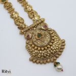 Ritvi Monisha Gold Long Necklace Set - Image 2