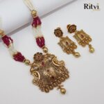 Ritvi Preet Ruby Gold Plating Necklace Set - Image 2