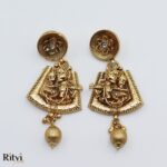 Ritvi Radha Krishan Temple Long Necklace Set - Image 4
