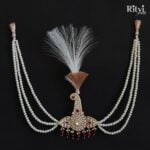 Ritvi Shrey Gold Finished Pearl Kundan Kalgi (Ruby)