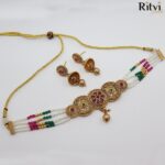Ritvi Taranshi Rajwada Gold Choker Set - Image 2