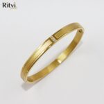 Ritvi Timi Band Bracelet For Women Gold