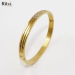 Ritvi Tina Band Bracelet For Women Gold