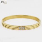 Ritvi Tina Band Bracelet For Women Gold - Image 3