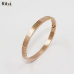Ritvi Wall Band Bracelet For Women Rose Gold - Image 2
