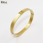 Steve Memoir Chess Design Gold Men Band Bracelet - Image 2