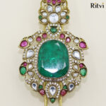 Ritvi Harpal Gold Finished Pearl Kundan Kalgi - Image 2