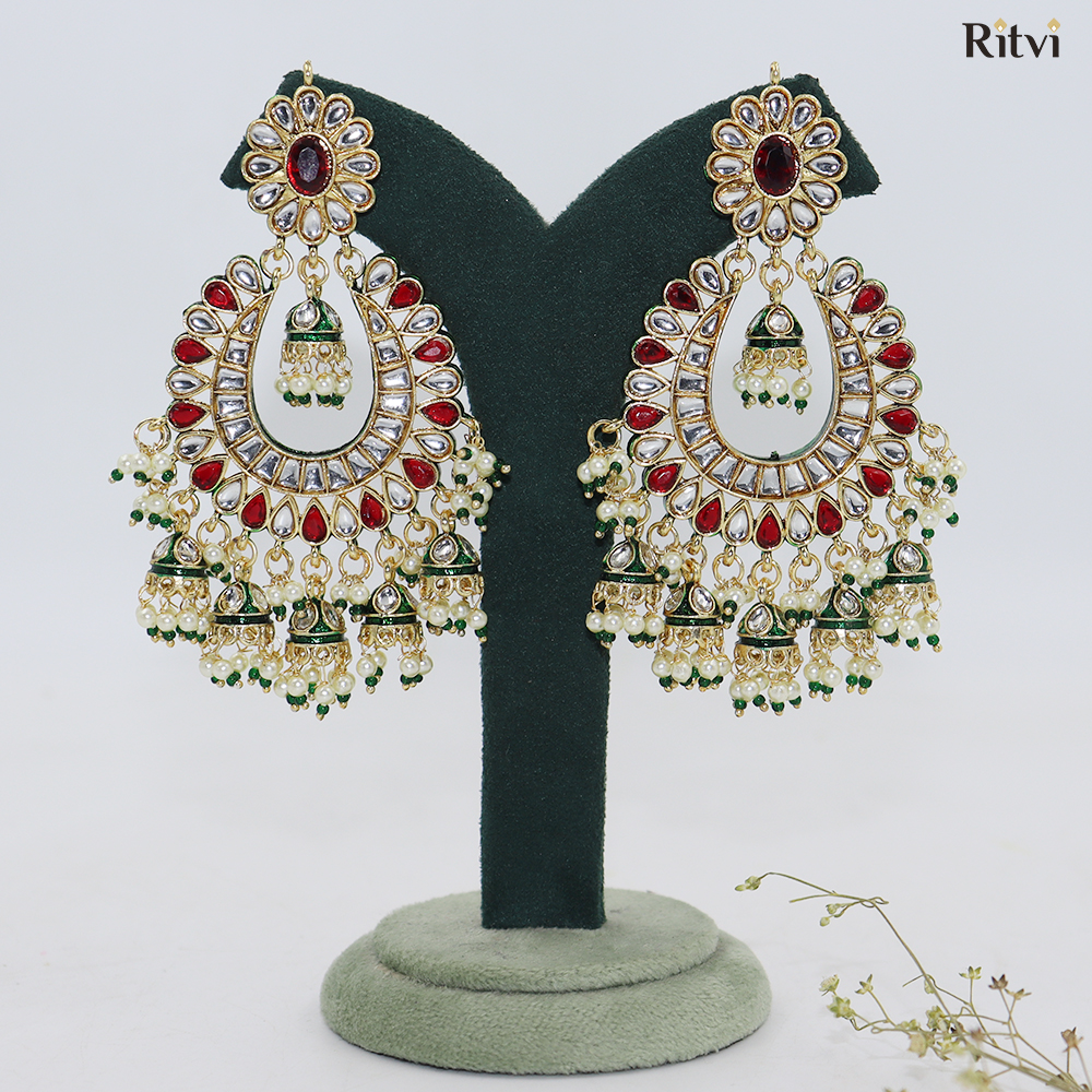 Bhavya Kundan Long Earrings