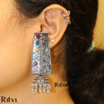 Rutva Oxidised Earrings