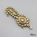 Ritvi Rahil Gold Finished Pearl Kundan Kalgi - Image 2