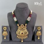 Ritvi Taapsee Ruby Green Gold Plating Necklace Set