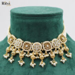 Ritvi Sabarmati Rajwada Gold Choker Set - Image 3