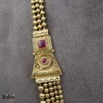 Ritvi Five Layer Gold Long Necklace Set (Ruby) - Image 5