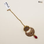 Ekani Rajwada Gold Maang Tikka With Borla